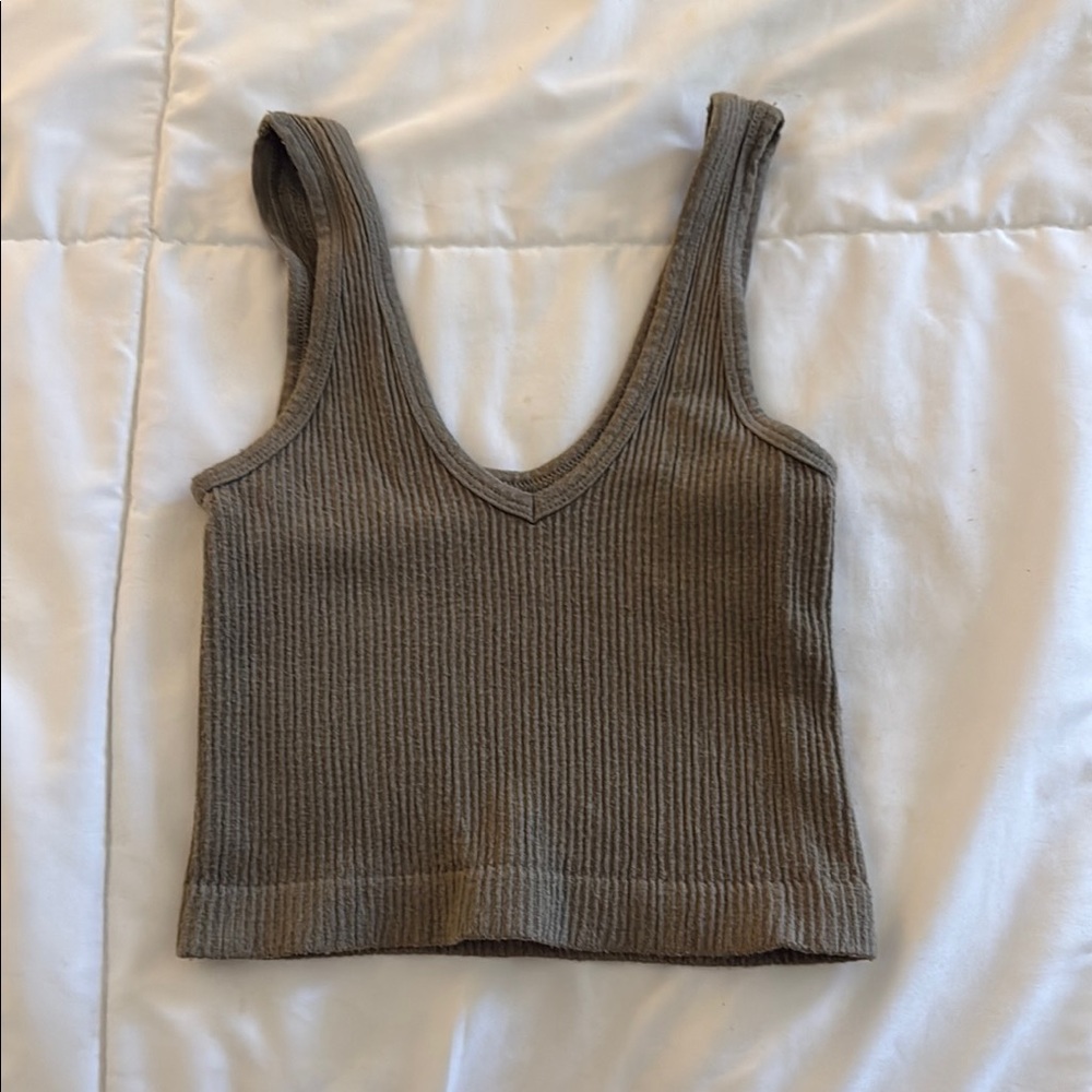 Urban Outfitters Out from Under Ribbed Knit Tank Top - olive green